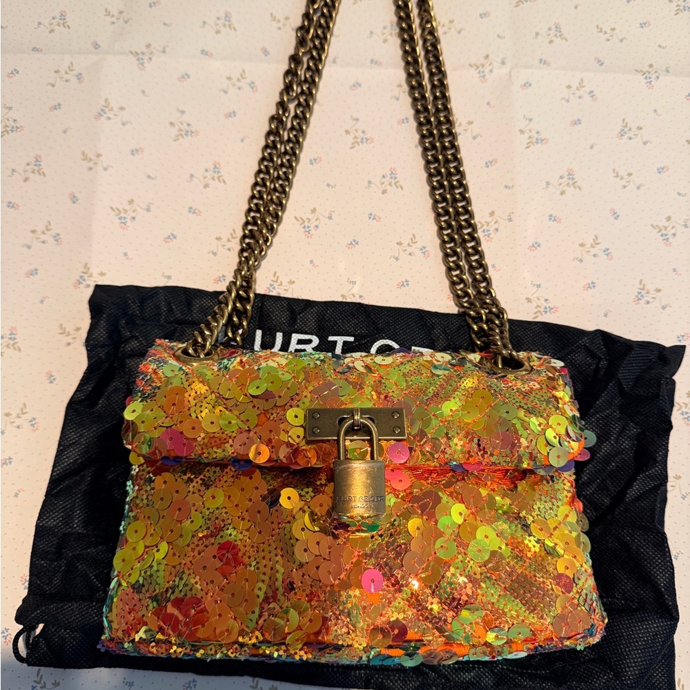 Kurt Geiger Sequin mini brixton lock bag 🍊